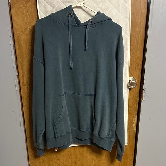 We The Free dark teal hoodie with cream logo trim / 168 original tag price - Picture 2 of 4